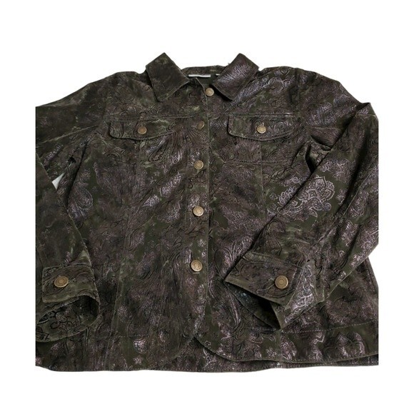 Erin London Dark Green Embosed Jacket - M - Picture 14 of 14